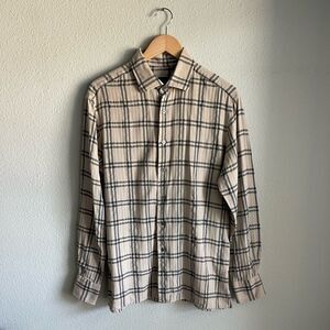 Dunhill Beige and Black Plaid Shirt